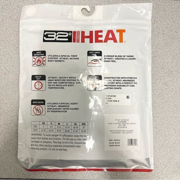 32 DEGREES Heat Scoop Neck Women’s Base Layer Top - Black, XS, S, M, XL - Picture 3 of 3